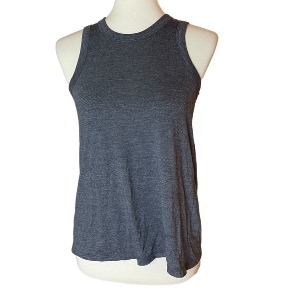 J. Crew Factory Grey Tie-Back Sleeveless Crew Neck Tee Tank - Size XXS - Picture 3 of 8